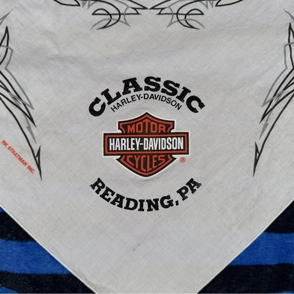 Y2K VTG 03 Harley-Davidson Classic White Bandana